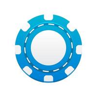 Blau Poker Chip realistisch Symbol isoliert Illustration vektor