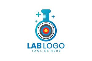 platt modern enkel bågskytte mål laboratorium logotyp mall ikon symbol design illustration vektor