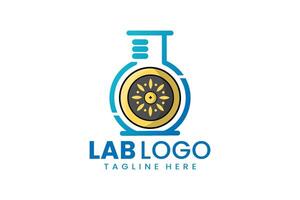 eben modern einfach Schild Labor Logo Vorlage Symbol Symbol Design Illustration vektor