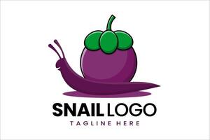 platt modern enkel mangostan snigel logotyp mall ikon symbol design illustration vektor