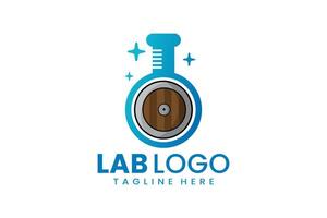 platt modern enkel skydda laboratorium logotyp mall ikon symbol design illustration vektor