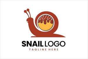 platt modern enkel takoyaki snigel logotyp mall ikon symbol design illustration vektor