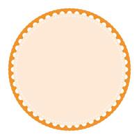 klassisch Licht Orange Kreis Rand Rahmen mit Spitze Kanten Dekoration leer Aufkleber Etikette Hintergrund vektor