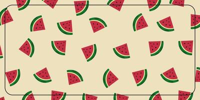 tropisch Hintergrund mit Wassermelone Obst Symbole. Design zum Banner, Poster, Gruß Karte, Sozial Medien. vektor