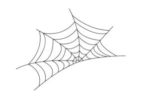 Spinne Netz einfach Hand gezeichnet Gliederung Illustration von Gekritzel schick Halloween unheimlich Dekor Elemente, Clip Art perfekt zum Halloween Party Design, Karikatur gespenstisch Charakter vektor