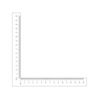 15 Zentimeter Ecke Herrscher. Messung Werkzeug mit Vertikale und horizontal Linien mit cm und mm Markup und Zahlen vektor