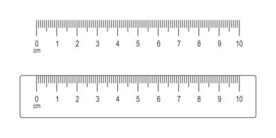 10 Zentimeter Rahmen und Herrscher. Mathematik oder geometrisch Werkzeug zum Distanz, Höhe oder Länge Messung mit Markup und Zahlen vektor