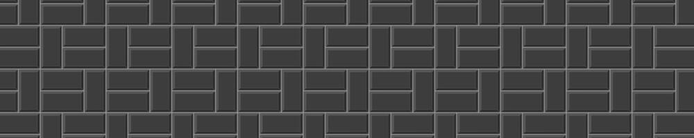 svart Korgväv bricka horisontell mosaik- layout. kök Stänkskydd textur. badrum, dusch eller toalett golv. trottoar yta. sten eller keramisk tegel vägg bakgrund vektor