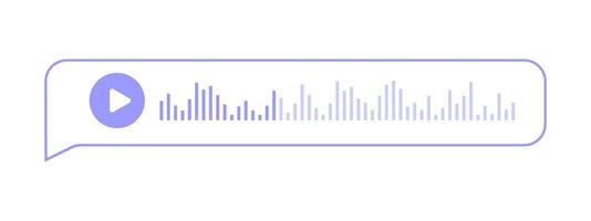 röst meddelande fil i Tal bubbla ram. audio chatt element med spela knapp och ljud Vinka isolerat på vit bakgrund. uppkopplad budbärare, radio, podcast mobil app gränssnitt vektor