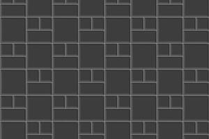 schwarz Fliese Mosaik Hintergrund. Küche Backsplash Oberfläche. Badezimmer, Dusche oder Toilette Fußboden Dekoration. Pflaster Textur. Stein oder Keramik Backstein Mauer nahtlos Muster vektor