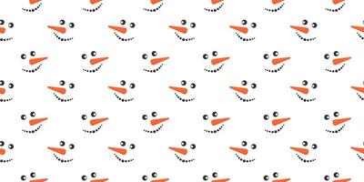 komisch lächelnd Schneemann Gesichter nahtlos Muster. Winter, Weihnachten oder Neu Jahr Scrapbooking oder Verpackung Papier, Stoff, Serviette, Tischdecke Design vektor