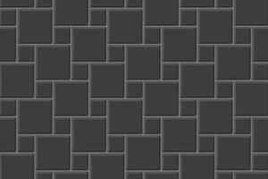 svart hoppa hage bricka sömlös mönster. sten eller keramisk tegel vägg bakgrund. kök Stänkskydd mosaik- textur. badrum, dusch eller toalett golv. trottoar textur vektor