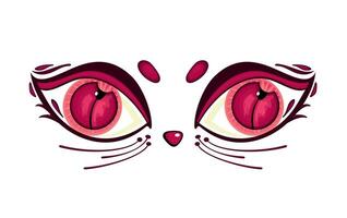 Katze süß Gesicht. wenig Süss Kunst . Dekor Mauer Design. abstrakt Inspiration skizzieren Baby Dusche Haustier Tier Kätzchen Mädchen Bogen vektor