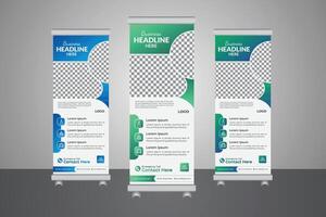 för medicinsk eller diagnostisk Centrum reklam, de bäst service sjukvård rulla upp baner reklam baner. broschyr omslag mall vektor