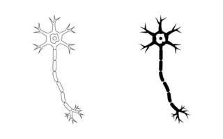 Neuron Symbol einstellen isoliert auf Weiß Hintergrund vektor