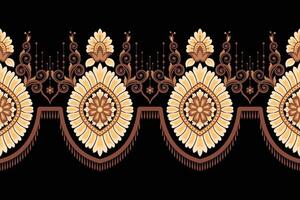 Damast Muster Hintergrund geometrisch ethnisch orientalisch Ikat nahtlos Muster traditionell Design zum Hintergrund, Teppich, Hintergrund, Kleidung, Verpackung, Batik, Stoff, Illustration Stickerei. vektor