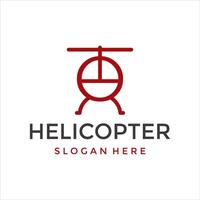 helikopter linje ikon logotyp mall vektor