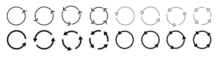 cirkel pil ikon uppsättning. cirkulär vektor