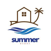 Sommer- Logo Design zum branding und Veranstaltung vektor