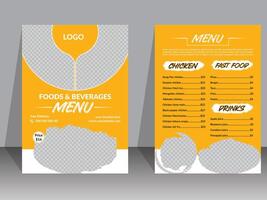 editierbar Restaurant Essen Speisekarte Design Vorlage vektor