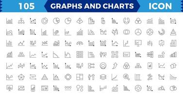 wachsend Bar Graph Pixel perfekt Symbol Satz. Graph und Diagramm verbunden Linie Symbole. Statistiken und Analytik Symbol. Statistik und Daten, Diagramme Diagramme, Geld, Nieder oder oben Pfeil.bearbeitbar Schlaganfall. vektor