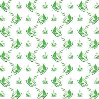 grön te förbluffande trendig Flerfärgad upprepa mönster illustration bakgrund design vektor