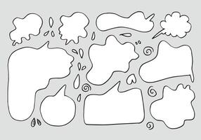 einstellen von Hand gezeichnet skizzieren Rede Luftblasen vektor