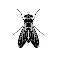 fliegen schwarz und Weiß Illustration. eben fliegen Symbol Symbol Zeichen von modern Tiere Sammlung zum Handy, Mobiltelefon Konzept und Netz Apps Design vektor