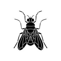 fliegen schwarz und Weiß Illustration. eben fliegen Symbol Symbol Zeichen von modern Tiere Sammlung zum Handy, Mobiltelefon Konzept und Netz Apps Design vektor