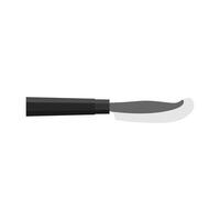 kujira hocho japansk kök kniv platt design illustration isolerat på vit bakgrund. en traditionell japansk kök kniv med en stål blad och trä- hantera. vektor