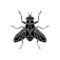 fliegen schwarz und Weiß Illustration. eben fliegen Symbol Symbol Zeichen von modern Tiere Sammlung zum Handy, Mobiltelefon Konzept und Netz Apps Design vektor