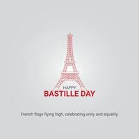 glücklich Bastille Tag kreativ Anzeigen Design, glücklich Bastille Tag, Juli 14, , 3d Illustration vektor