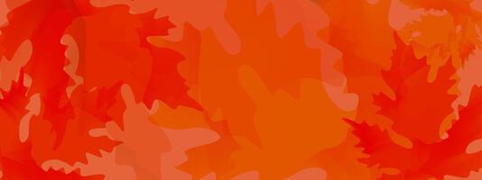 hell abstrakt Orange Hintergrund mit Ahorn Blätter. bunt Herbst Banner zum saisonal Feste und Feiertage. Vorlage zum Karten, Flyer, Flugblätter. vektor