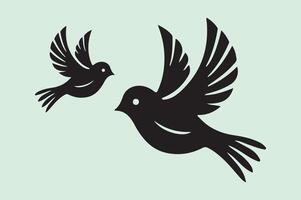 mit zwei Vögel thront auf ein Ast Illustration kostenlos herunterladen vektor