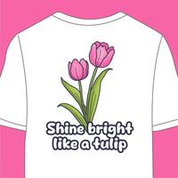 design t skjorta tulpaner blommor... vektor