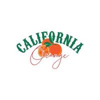 Kalifornien Orange drucken, Orange Logo, orange, Orangen Jahrgang retro Beschilderung , Orange Obst Logo Design , Orange Obst t Hemd Design, Orange Obst Illustration Prämie , Wort Orange Design Kunst. vektor