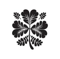 fyra blad klöver ikon illustration svart ikon isolerat på vit bakgrund silhuett vektor