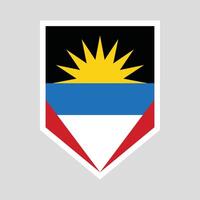 antigua och barbuda flagga i skydda form vektor