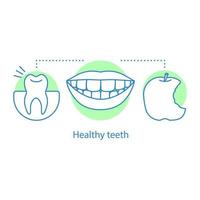 friska tänder koncept ikon. oral hälsa idé tunn linje illustration. vackert leende. vektor isolerade konturritning