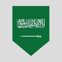 saudi arabien flagga i skydda form vektor