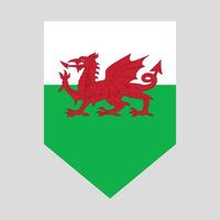 wales flagga i skydda form ram vektor