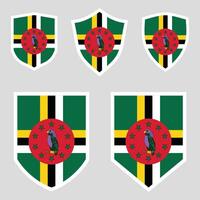 einstellen von Dominica Flagge im Schild gestalten Rahmen vektor