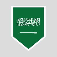 saudi arabien flagga i skydda form vektor