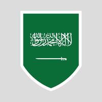 saudi arabien flagga i skydda form vektor