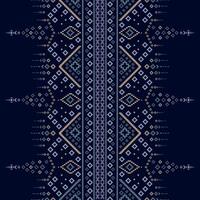 traditionell ethnisch Muster zum indisch Kleider Muster Design zum , modern indisch Textil- mit Kreuz nahtlos Muster Rand abstrakt Design geometrisch vektor