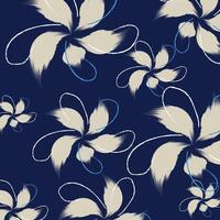 nahtlos Hand Zeichnung Muster und Illustration. ein Blumen- Muster Textil- tropisch zweifarbig Blume und Blätter Minidruck Tier geometrisch Textil- Kleider vektor