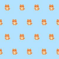 süß kawaii Katze Charakter nahtlos Muster. kindisch komisch Textil- Stoff drucken Muster. Karikatur positiv Katze Tier glücklich Geburtstag Geschenk Verpackung Papier Design vektor