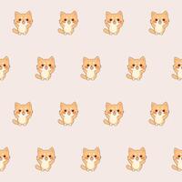 süß kawaii Katze Charakter nahtlos Muster. kindisch komisch Textil- Stoff drucken Muster. Karikatur positiv Katze Tier glücklich Geburtstag Geschenk Verpackung Papier Design vektor
