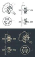 torsen Differential Zeichnungen vektor