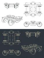 tåg hjulbas ritningar vektor